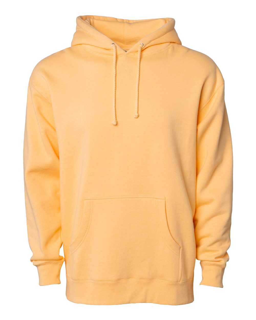 Custom Independent Trading Co. IND4000 heavyweight hooded sweatshirt in Peach, front view, ready for personalized printing