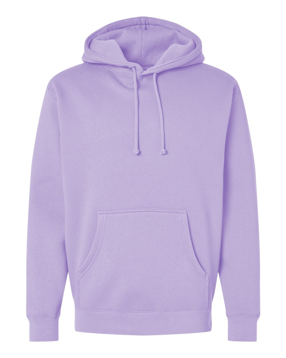 Custom Independent Trading Co. IND4000 heavyweight hooded sweatshirt in Lavender, front view, ready for personalized printing
