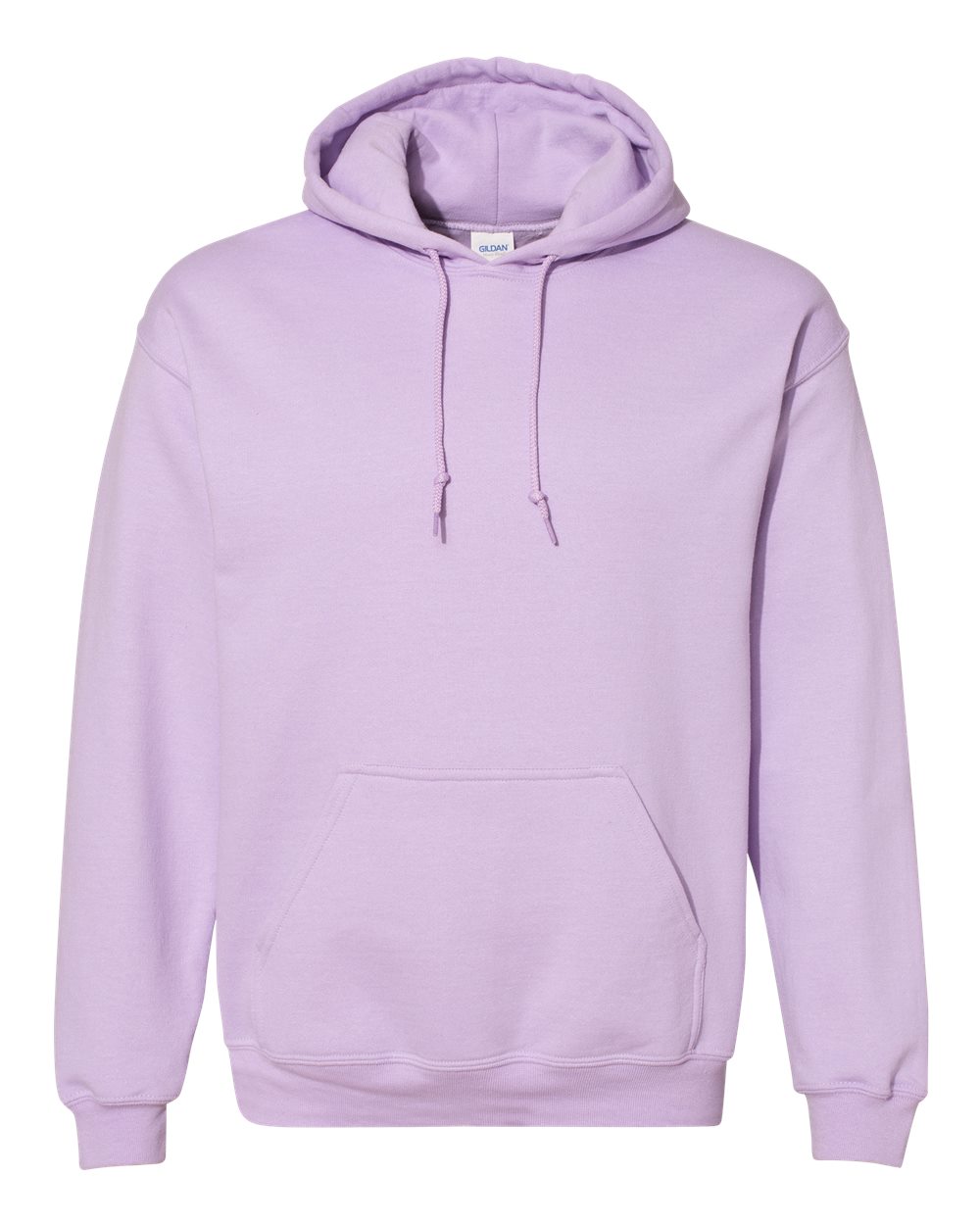 Custom Gildan 18500 Heavy Blend hooded sweatshirt in Orchid, front view, ready for personalized printing