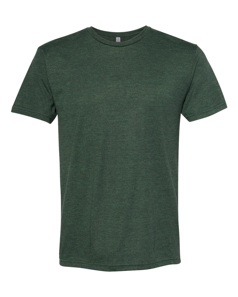 Custom Next Level 6010 unisex triblend t-shirt in Black Forest, front view, ready for personalized printing