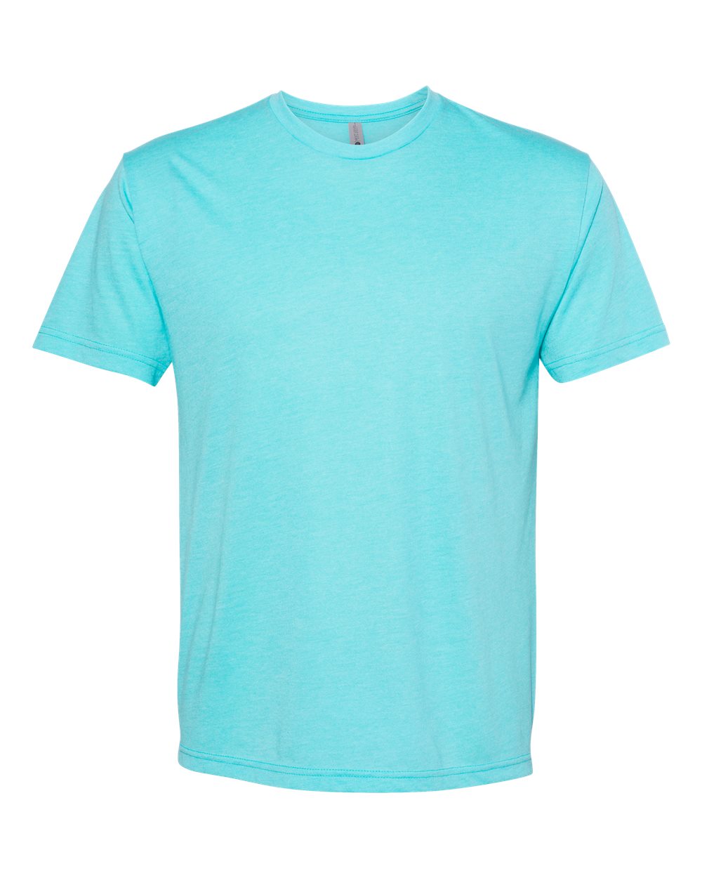 Custom Next Level 6010 unisex triblend t-shirt in Tahiti Blue, front view, ready for personalized printing