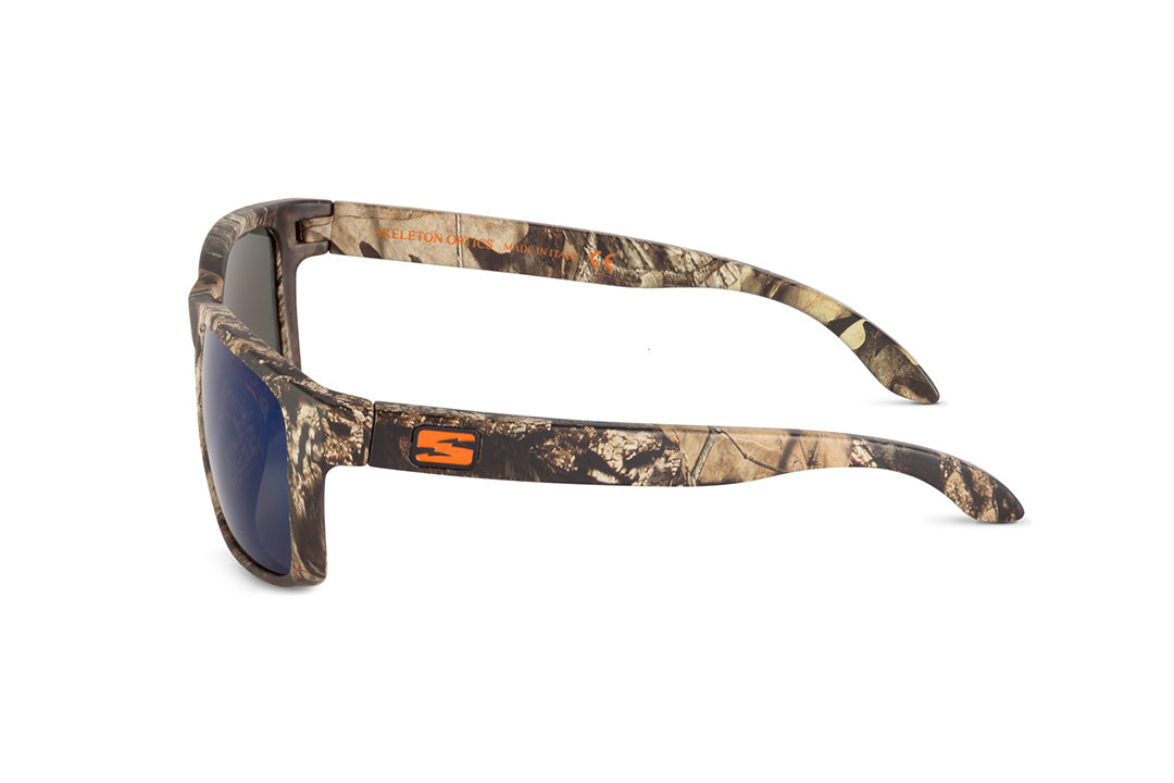 Decoy sunglasses in Mossy Oak Break-Up Country camo, close-up