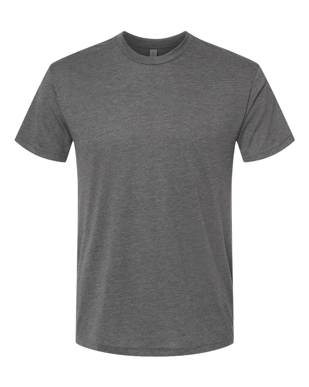 Custom Next Level 6010 unisex triblend t-shirt in Vintage Heavy Metal, front view, ready for personalized printing