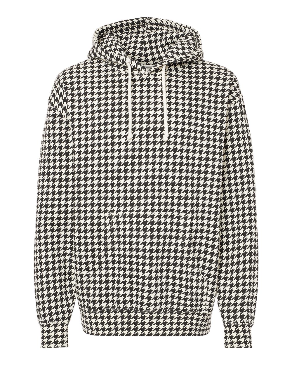 Custom Independent Trading Co. IND4000 heavyweight hooded sweatshirt in Houndstooth, front view, ready for personalized printing