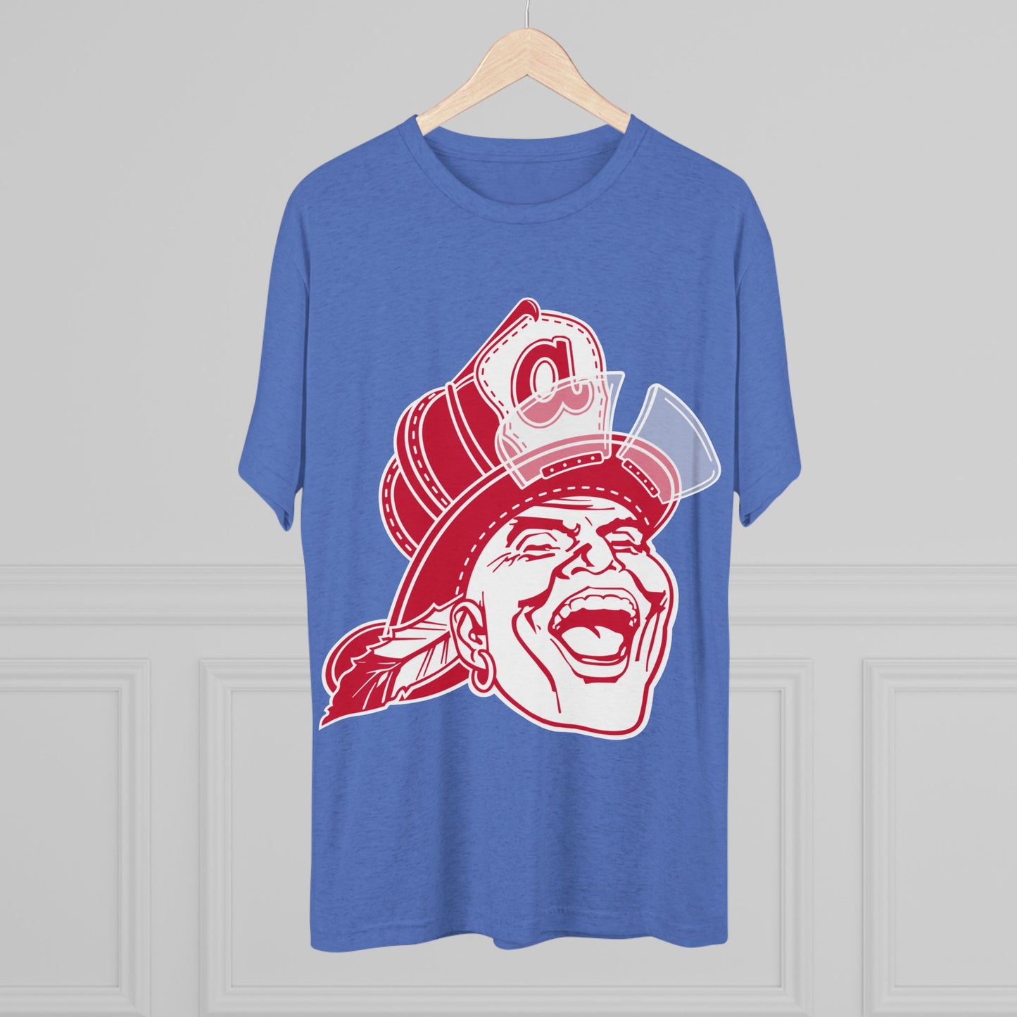 Atlanta Braves Screaming Indian Firefighter Edition Tri-Blend Short Sleeve Shirt