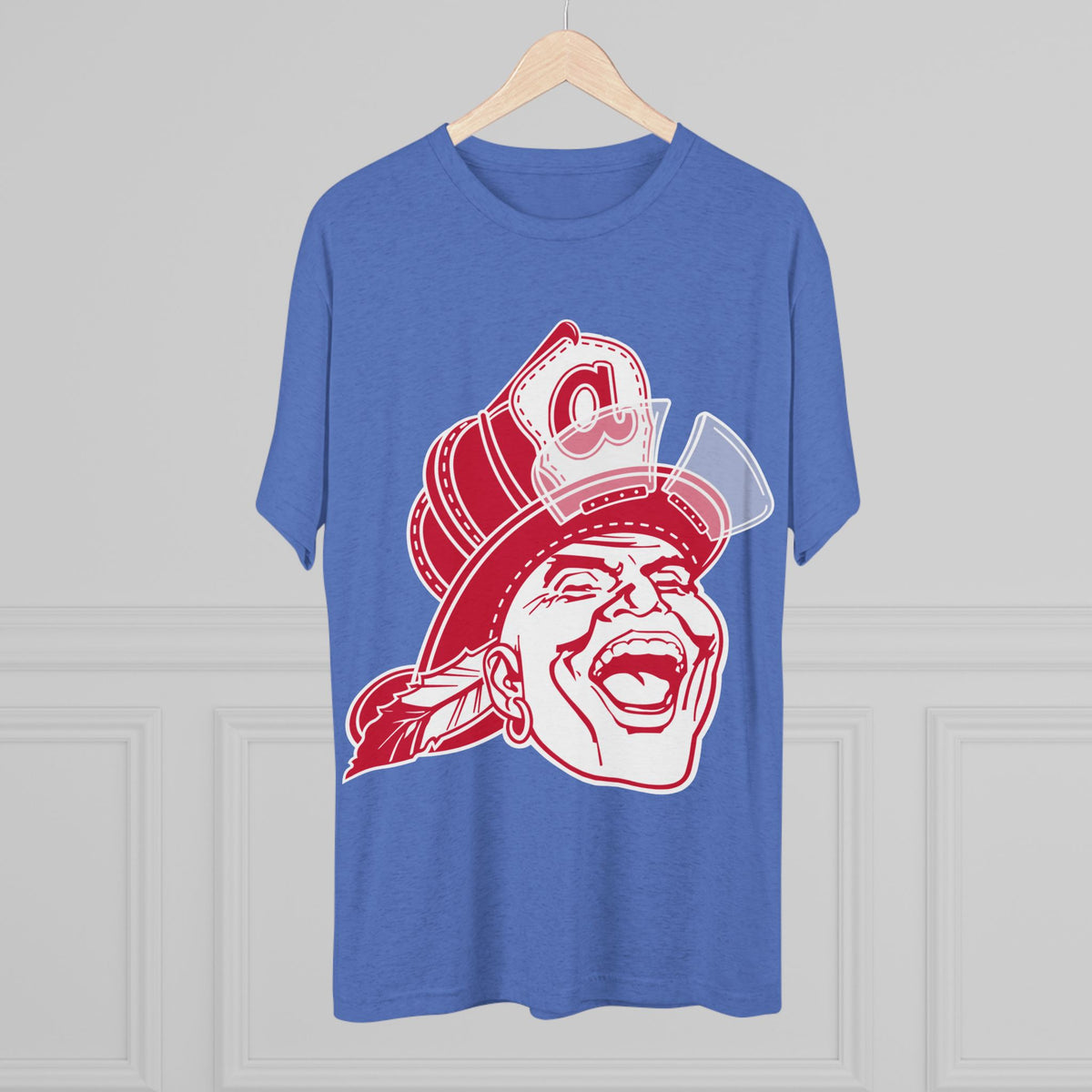 Atlanta Braves firefighter-edition tri-blend shirt, Royal Hoodie style