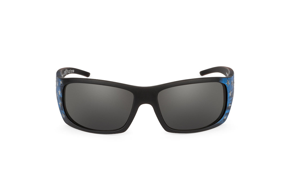 Outlaw sunglasses, American flag edition, lens detail