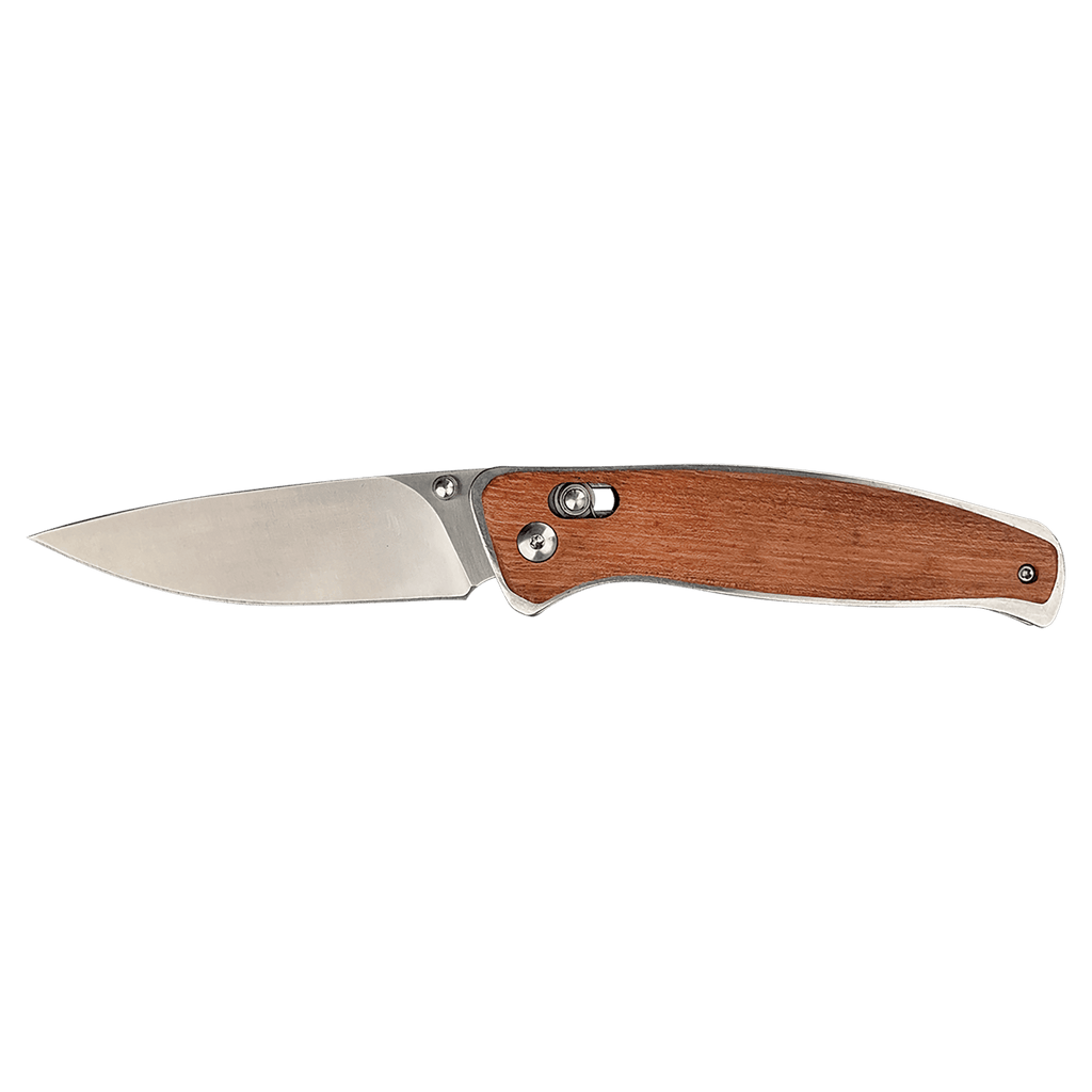 Button-lock folding knife with pocket clip