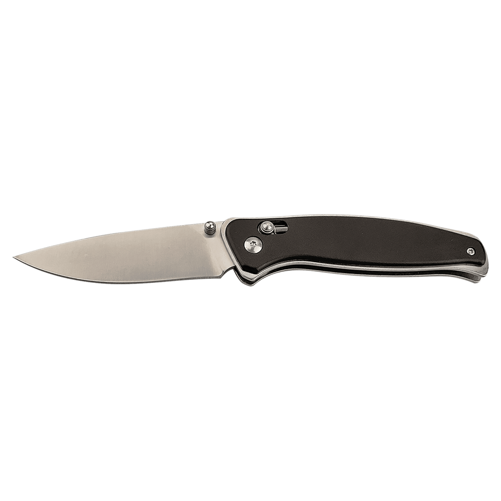 Button-lock folding knife with pocket clip, pocket clip detail