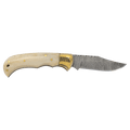 Bone-handle folding knife with Damascus steel blade