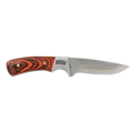 Fixed-blade wood-handle knife with sheath