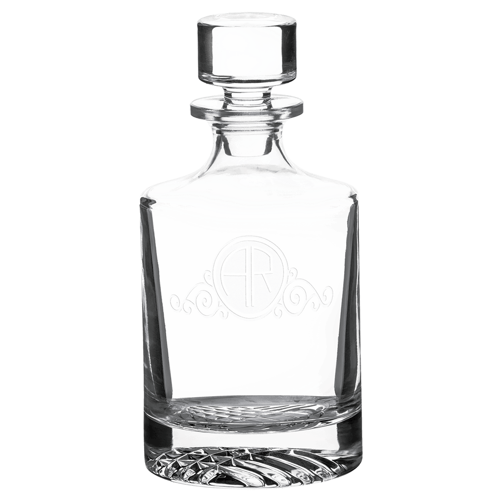 Custom engraved 850ml round glass decanter