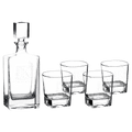 Custom engraved 810ml rectangle glass decanter set