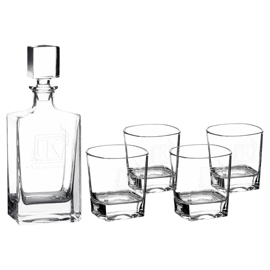 Custom 810ml Rectangle Glass Decanter Set