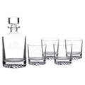 Custom engraved 850ml round glass decanter set