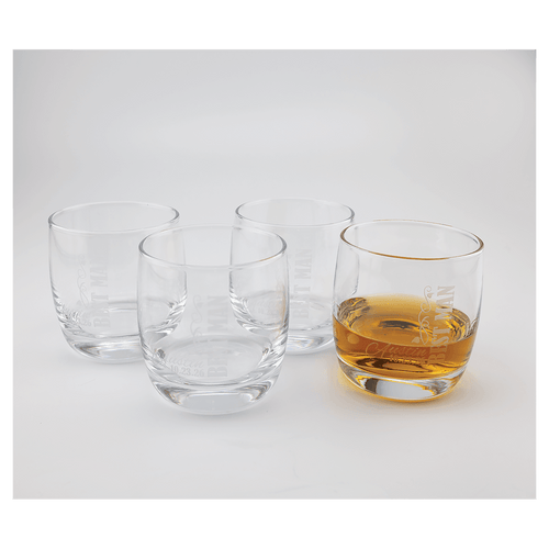 Custom engraved 10 oz. round rocks glasses, set of 4