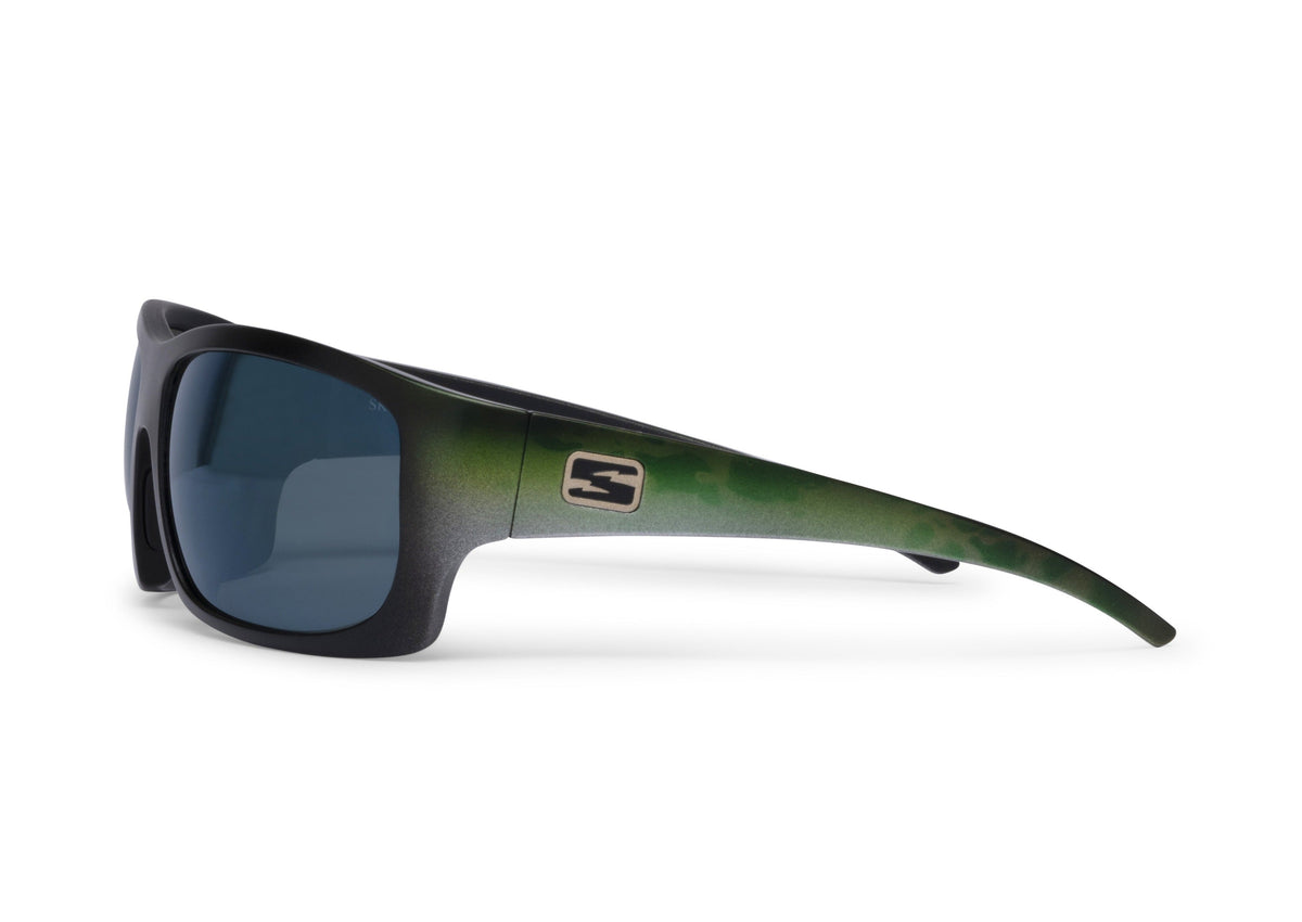 Outlaw sunglasses, bass fishing edition, lens detail