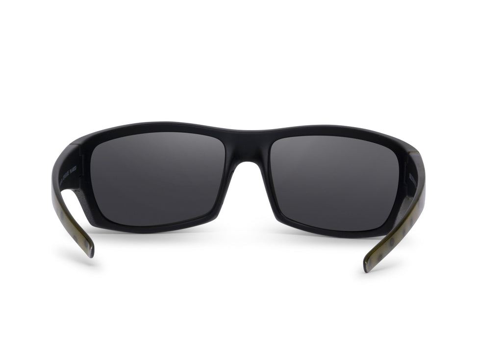 Renegade sunglasses, cutthroat trout collector edition, on-face view