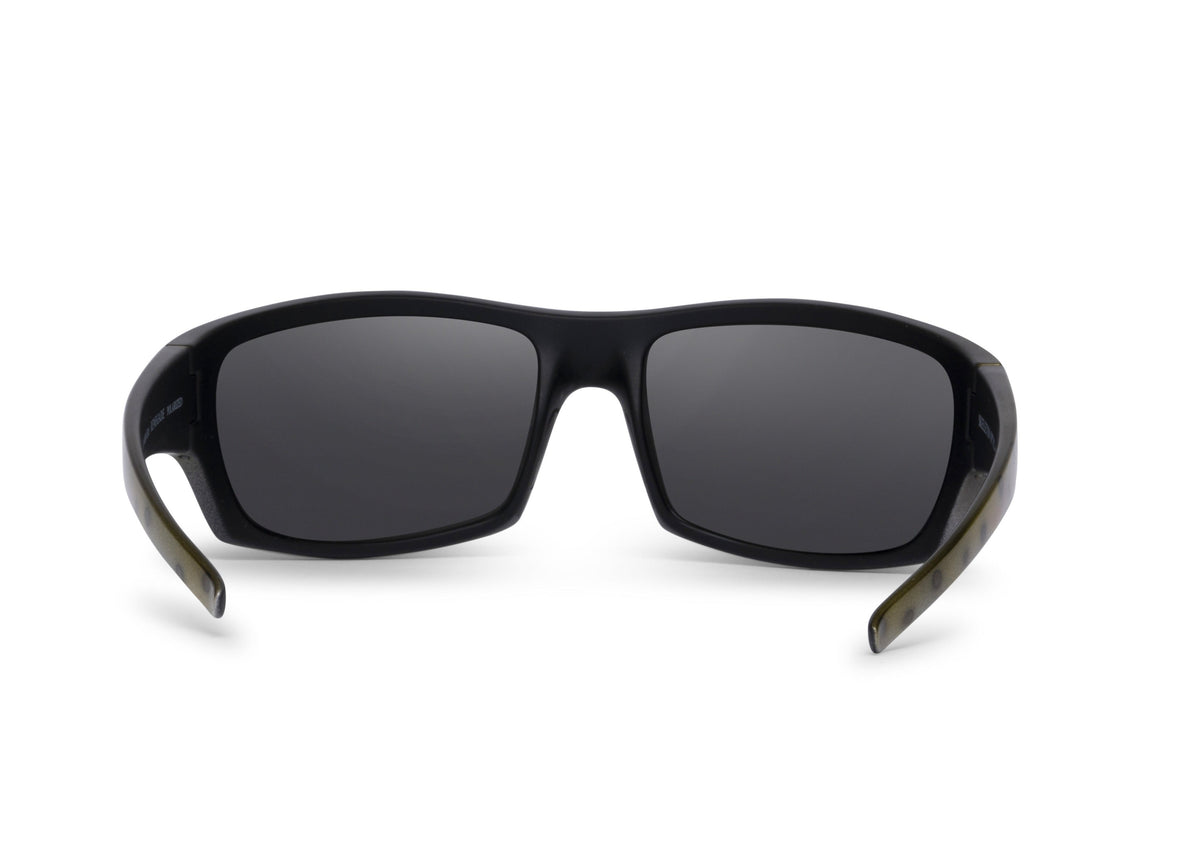 Renegade sunglasses, cutthroat trout collector edition, on-face view
