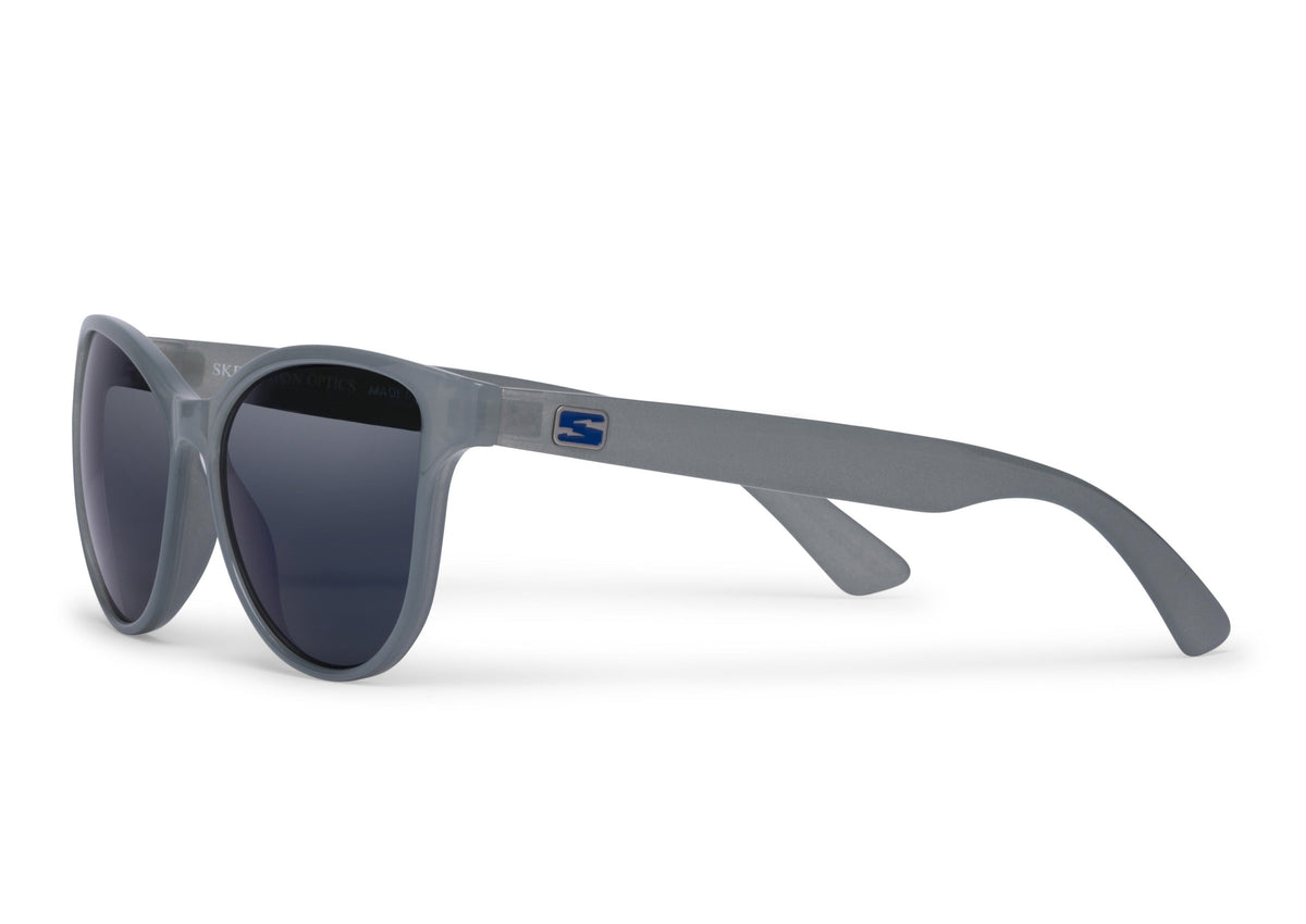 Mia sunglasses in translucent sage green, lens detail