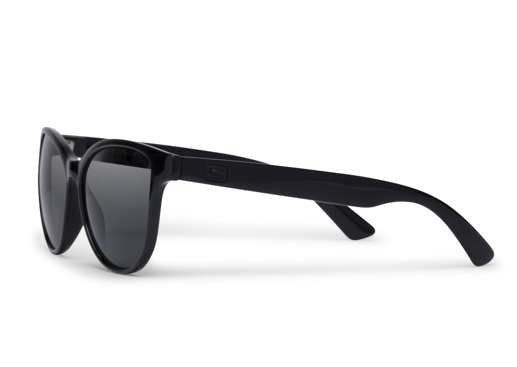 Mia sunglasses in glossy black, lens detail