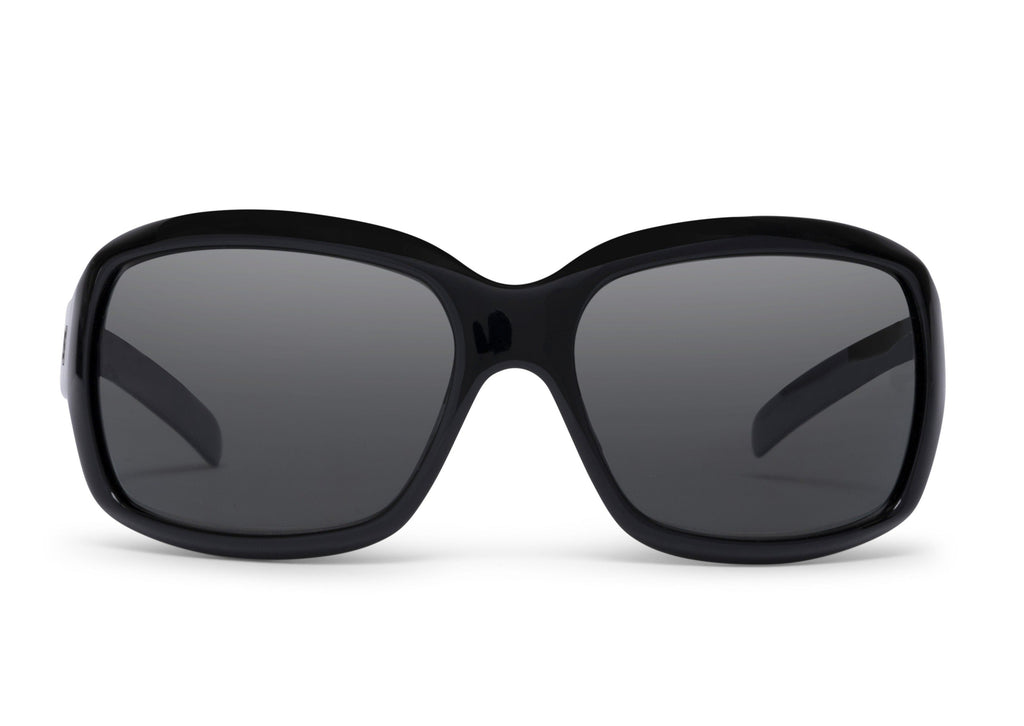 Serena sunglasses in glossy black, side view