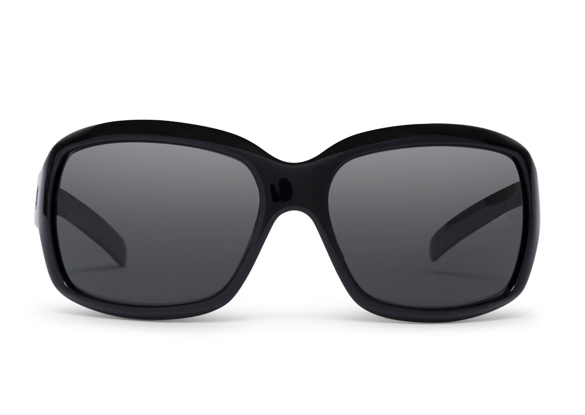 Serena sunglasses in glossy black, side view