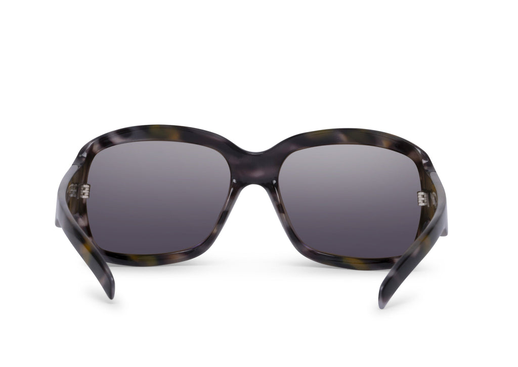 Serena sunglasses in bronze Sequoia finish, on-face view