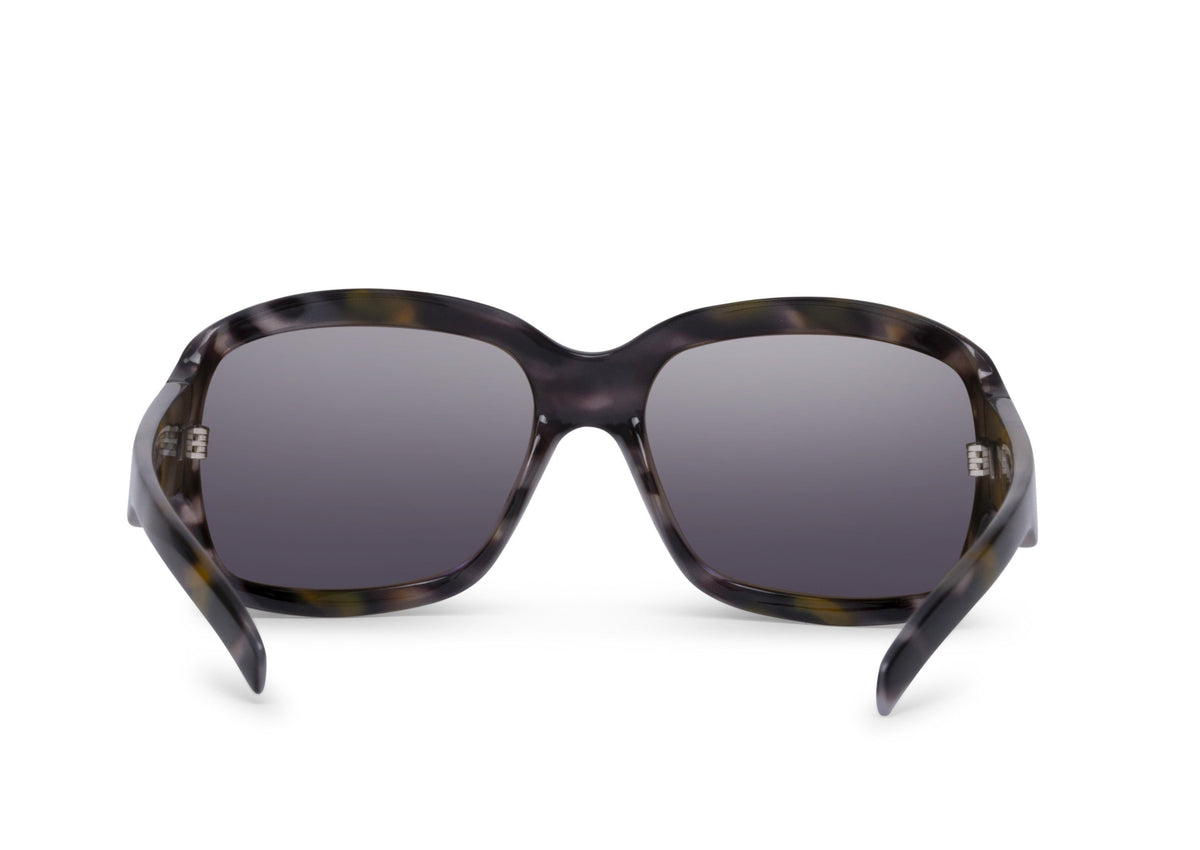 Serena sunglasses in bronze Sequoia finish, on-face view