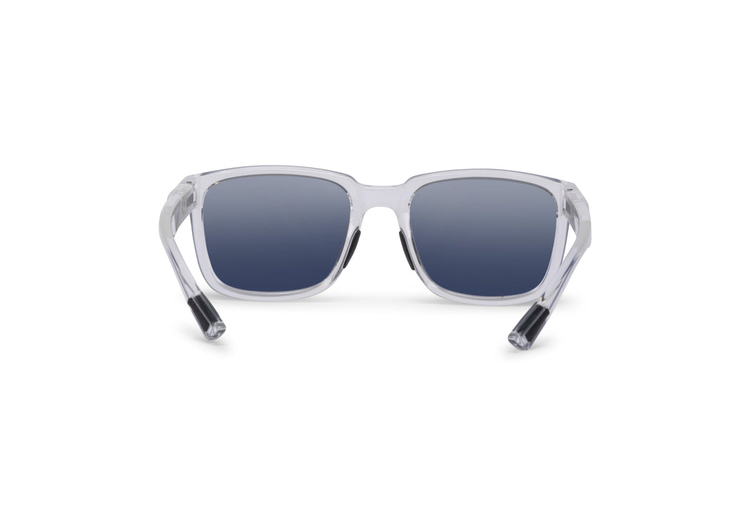 Lindsey sunglasses in crystal clear finish, on-face view