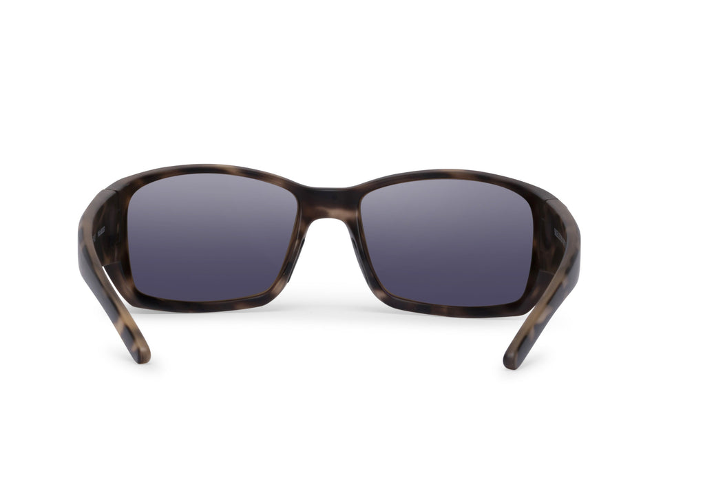 Flo sunglasses in cheetah print matte finish, on-face view