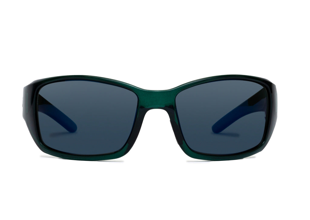 Flo sunglasses in glossy cobalt blue, side view