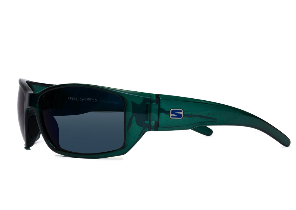 Flo sunglasses in glossy cobalt blue, lens detail