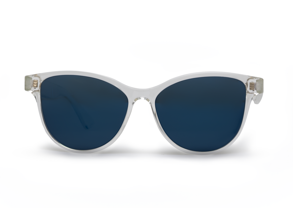 Mia sunglasses in crystal clear finish, side view