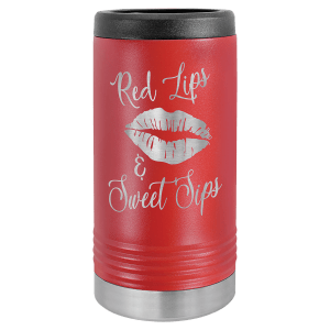 Slim can and bottle insulator in Coral