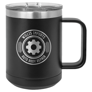 Custom engraved coffee mug in Coral