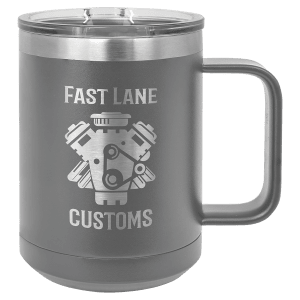Custom engraved coffee mug in Purple