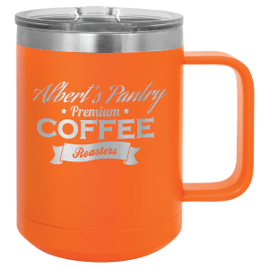 Custom engraved coffee mug in Light Blue