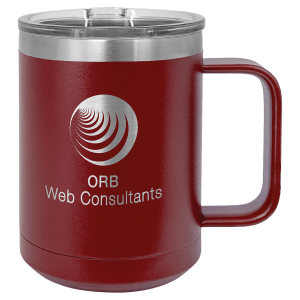 Custom engraved coffee mug in Teal