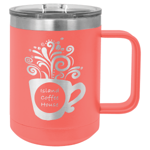 Custom engraved coffee mug in Black