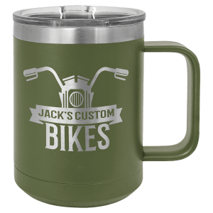 Custom engraved coffee mug in Stainless Steel