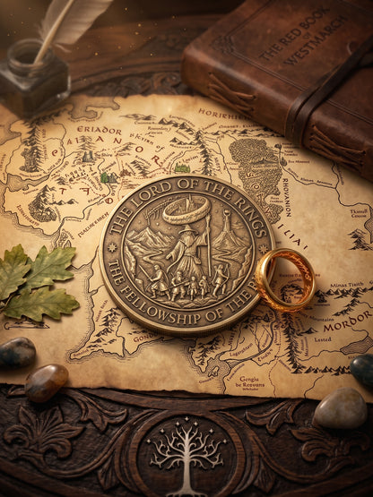 The Lord of the Rings: The Fellowship of the Ring Commemorative Medallion | Antique Bronze Relief