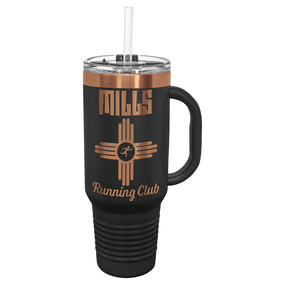 Ion-plated tumbler in black and rose gold finish, 32 oz. Water Bottle