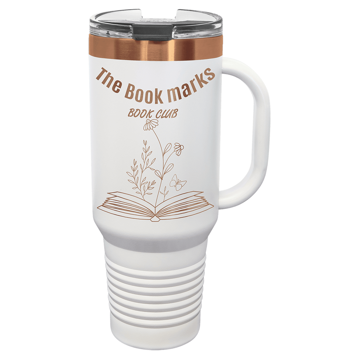 Ion-plated tumbler in white and rose gold finish, 32 oz. Water Bottle