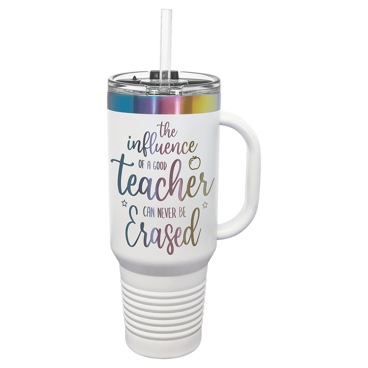 Ion-plated tumbler in white and prism finish, 32 oz. Water Bottle