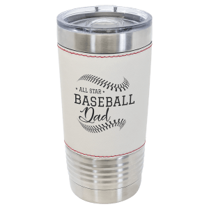 Sport-themed tumbler with engraved icon