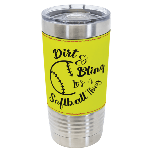Sport-themed tumbler engraved with a Softball icon