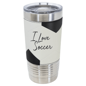 Sport-themed tumbler engraved with a Basketball icon