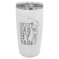 Sport-themed tumbler engraved with a Football icon