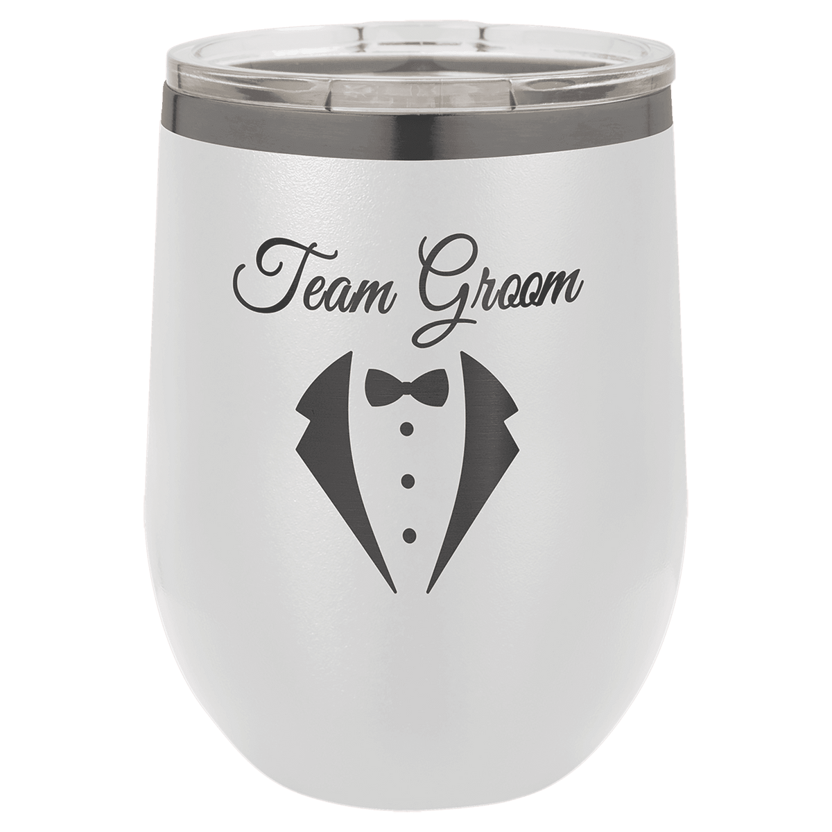 Ion-plated tumbler in white and ghost black finish